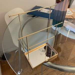 Rose gold / mirrored jewelry and necklace holder/ jewelry stand